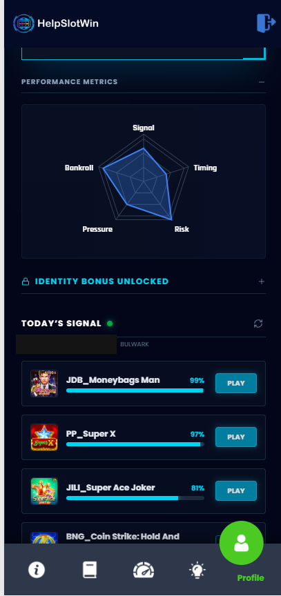 Slot DNA performance metrics and game suggestions