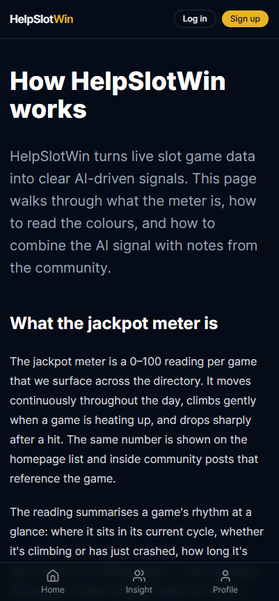 HelpSlotWin.ai explanation of its meter