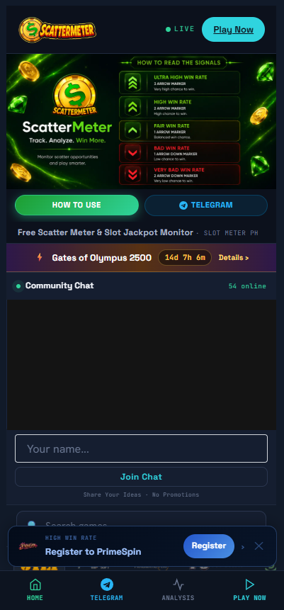 ScatterMeter.com signal guide and chat